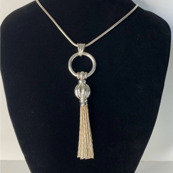 Authentic Tiffany & Co. Rare Tassel Fringe Necklace Silver 925 24.6